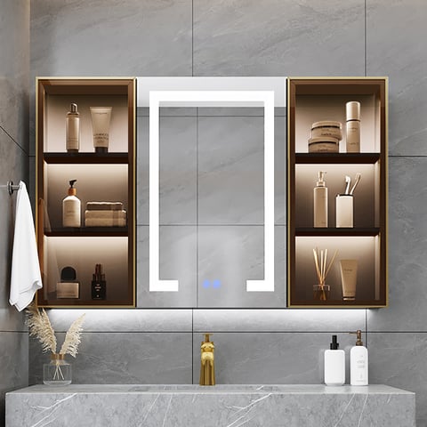 Armoire à Pharmacie Murale Avec Miroir – 62 X 65 Cm – Salle De Bain – Marque Générique