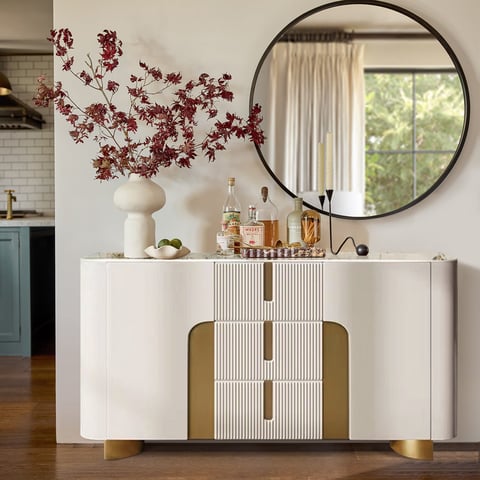 Buffet 4 portes et 4 tiroirs 205 cm noyer
