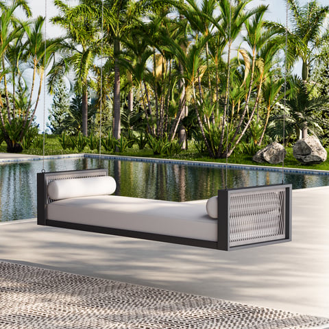 Handgewebte Baumwoll-Hängematte Mit Fransen – 200x150 Cm, Für Balkon & Garten, Naturweiß, Inkl. Gurte