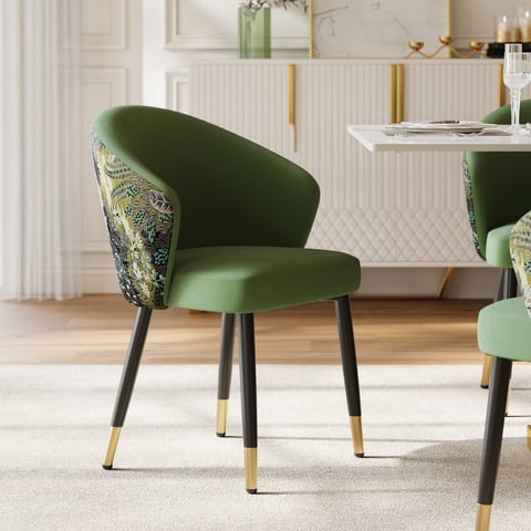 ECD Germany Lot De 2 Chaises De Salle à Manger, Avec Dossier Et Accoudoirs, Vert Olive Revetement En Simili Et Pieds En Metal 89794688