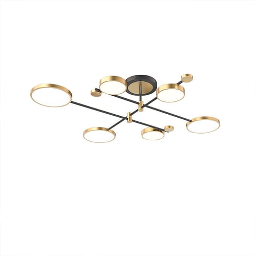 Modern Gold Semi Flush Mount Light LED Ring Ceiling Light | Homary UK