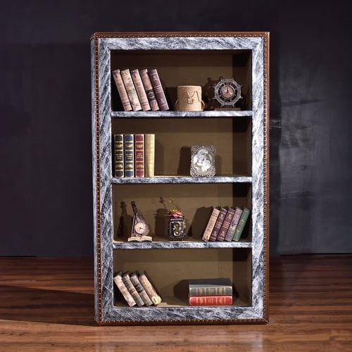 Medieval Rectangular Standard Bookshelf 4-Tiered Shelving | Homary