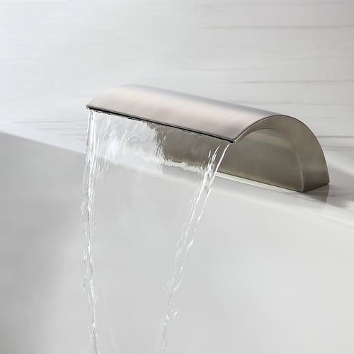 Wasserfall-Wasserhahn Gebürstetes Nickel - Einhebel-Armatur Für Waschbecken, 31 Cm Hoch, Mit Keramikventil