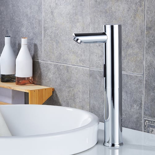 Hapilife Badezimmer Mischbatterie – Monoblock Aus Kupfer, Runder Wasserfall-Auslauf, Eckiger Griff
