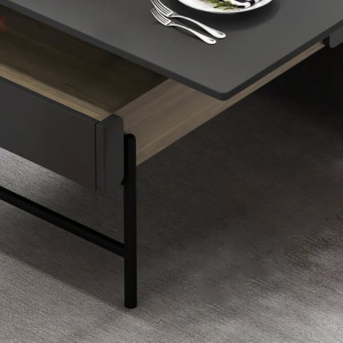 Black Lift Top Convertible Coffee Table with Storage & Drawer Ottoman