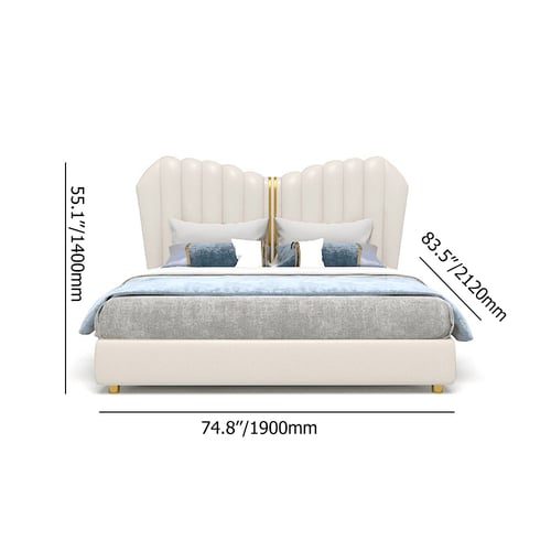 Orange Platform Bed Low Profile Bed Frame with Upholstered Creative