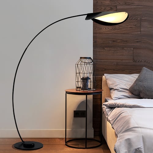 70" Tall Black Arc Floor Lamp Metal Overarching Floor Reading Lamp | Homary