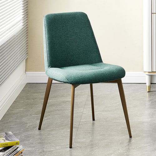 Mid-Century Modern Green Dining Chair Armless Upholstered Side Chair Set of 2 | Homary
