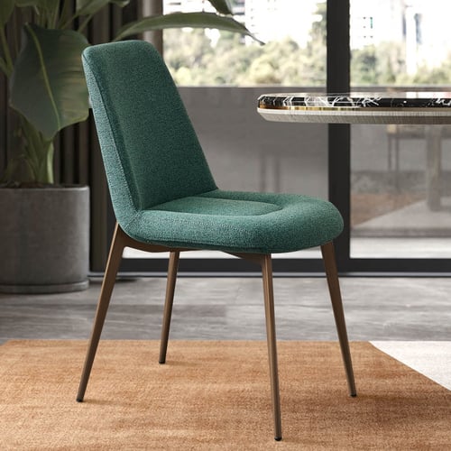 Mid-Century Modern Green Dining Chair Armless Upholstered Side Chair Set of 2 | Homary