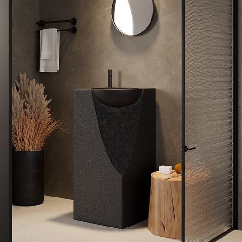 Messina 16" White Pedestal Sink - Bathroom Sinks - By Modern Bath