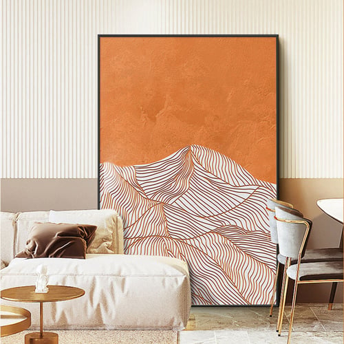 Modern Mountain Line Canvas Painting Art Rectangle Wall Decor for ...