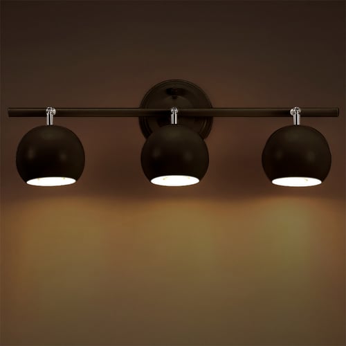 Modern 3Light Wall Sconce Metal in Black Colour Globe Vanity Wall