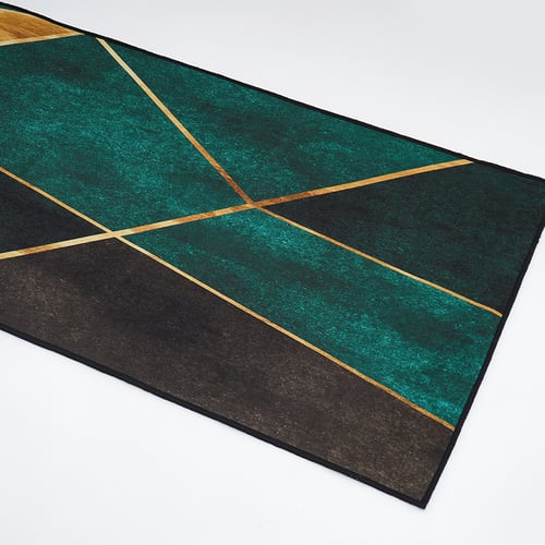 Modern 600mm x 3000mm Geometirc Rectangle Area Runner Rug Decorative ...