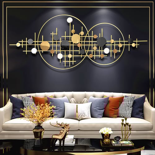 3D Glam Big Gold Round Wall Decor Unique Decorative Metal Home Hanging