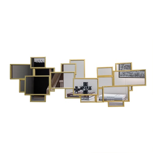 Toile Murale Géométrique Abstraite Noir Et Doré – Décoration D’intérieur Moderne Sans Cadre, 70x120cm