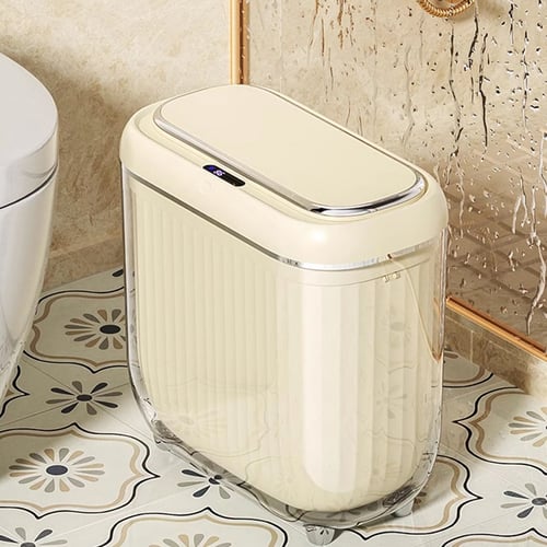 Automatic Motion Sensor Slim Trash Can with Lid Smart Touchless Garbage ...