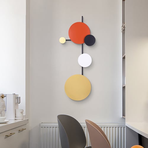 Modern Geometric Round Wall Decor Wall Hanging Metal Art 15.7'' x 37.4'' Multi-color | Homary