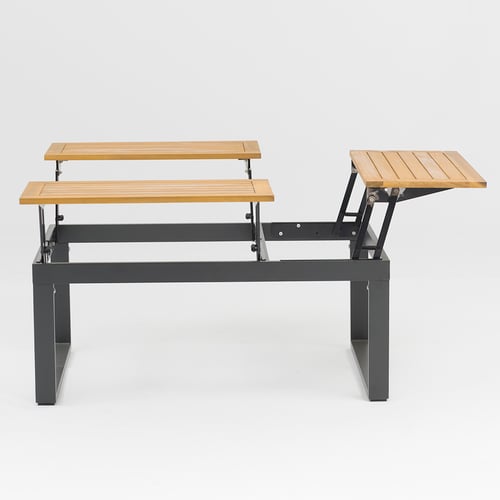 Extendable Rectangle Outdoor Coffee Table with Wood-top | Homary