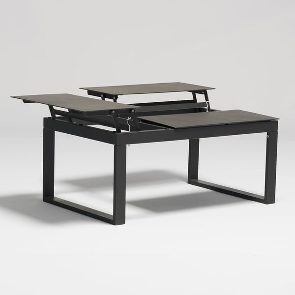 Aluminum Rectangle Outdoor Coffee Table Extendable Tabletop | Homary