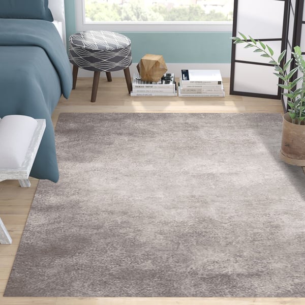 Tapis rectangulaire gris minimaliste de 152 cm × 244 cm