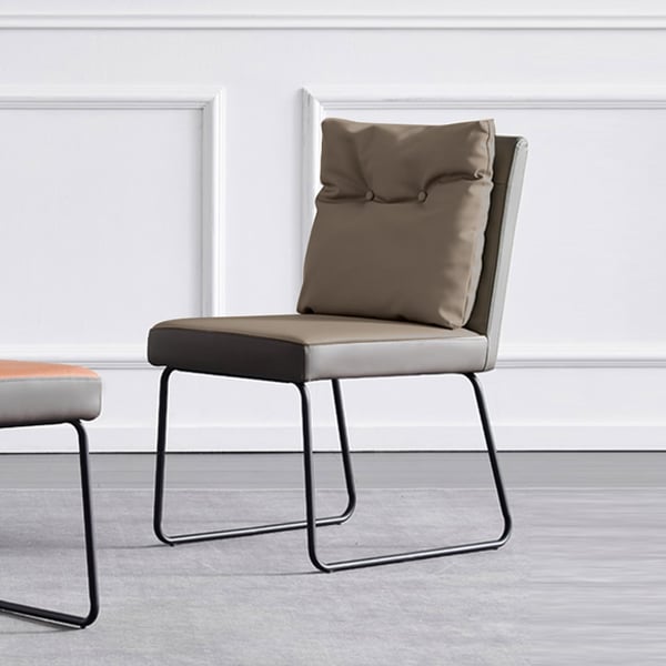 Contemporary Dining Chair with Sofa Backrest and Carbon Steel Legs