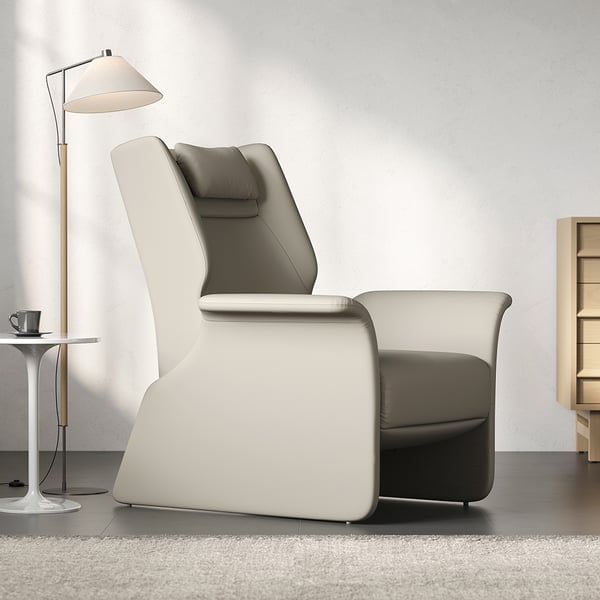 Modern Recliner Armchair with Adjustable Backrest Faux Leather Accent