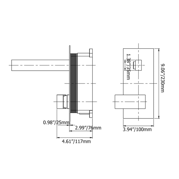 Modern Rose Gold & Black Wall Mount Bathroom Basin Tap Solid BrassHomary