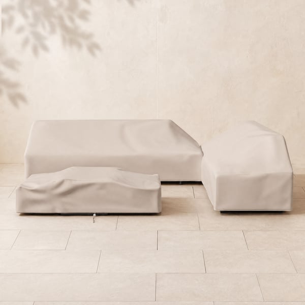 Tevara 600D Tough Canvas Waterproof Outdoor Patio Furniture Set Covers in Beige