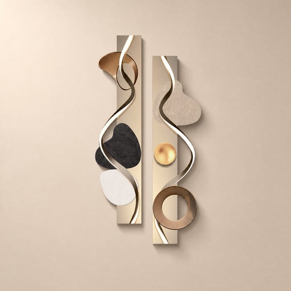 1000mm Modern Abstract Geometric Multi-colour Acrylic Wall Art with LED Backlighting