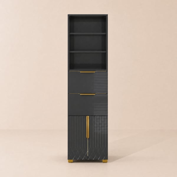 Aro 149cm Bathroom Storage Cabinet Freestanding Linen Tower with Shelves Drawers & Doors