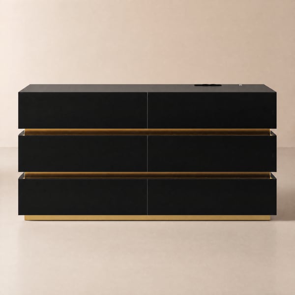 Lumio 150 cm LED 6-Drawer Dresser with Charging Station
