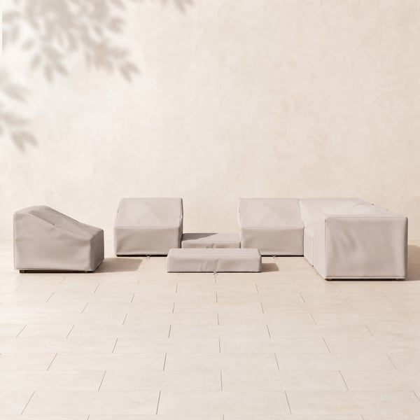 Grida Outdoor 600D Tough Canvas Waterproof Patio Furniture Set Covers in Ivory