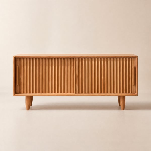 Banc de rangement en bois de 1000 mm, portes coulissantes, bois de pin naturel