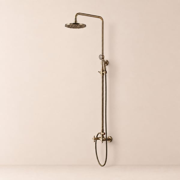 Set de Douche en Laiton Antique Exposé Classique en Laiton Massif