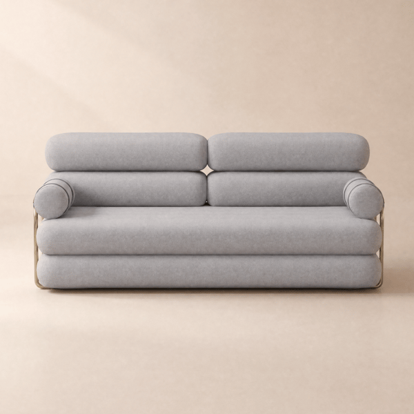 Canapé futon convertible 4-en-1 205 cm 3 places en velours chenille