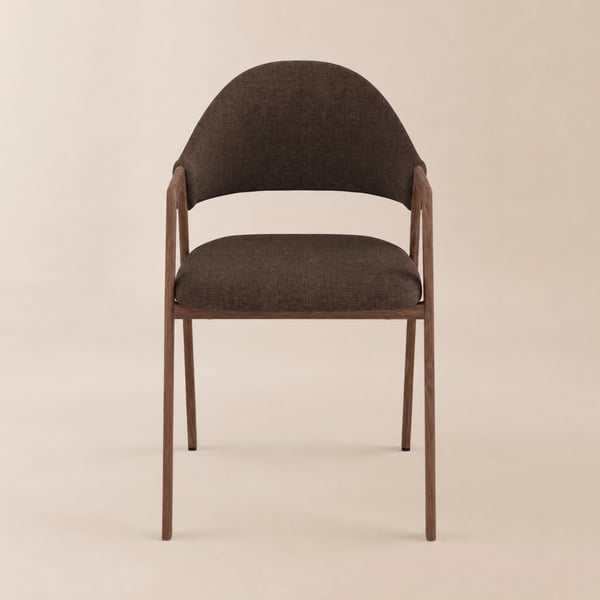 Modern Brown Linen Dining Chair with Upholstered, 2 Pieces