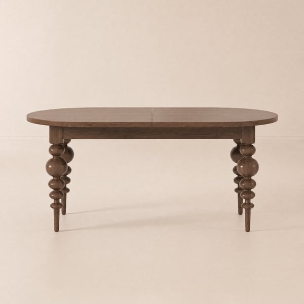 Mid-Century Modern 170 - 200 cm Extendable Walnut Oval Dining Table, Seats 4–8