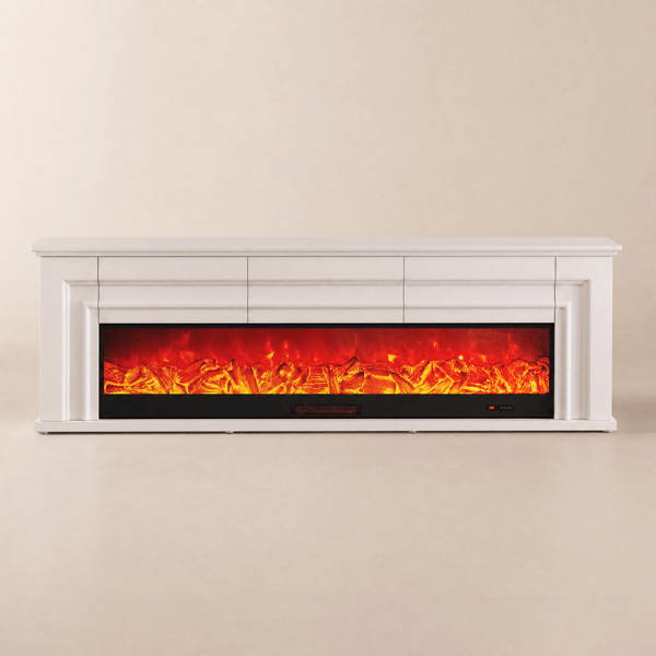 79" Warm White Electric Fireplace TV Stand with Remote Control