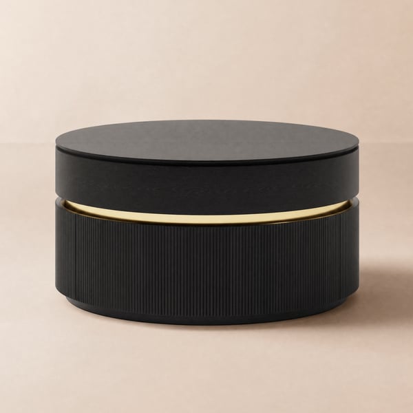 81 cm Fluted Lift-Top Round Coffee Table with 2 Drawers