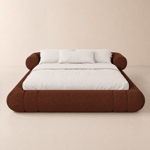 King Size Boucle Upholstered Cloud Floor Bed Frame