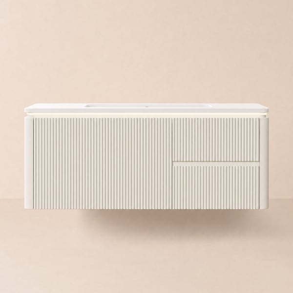 Bathroom Vanity Set 47.2" Modern Warm White LED Floating Bathroom Vanity with Sink