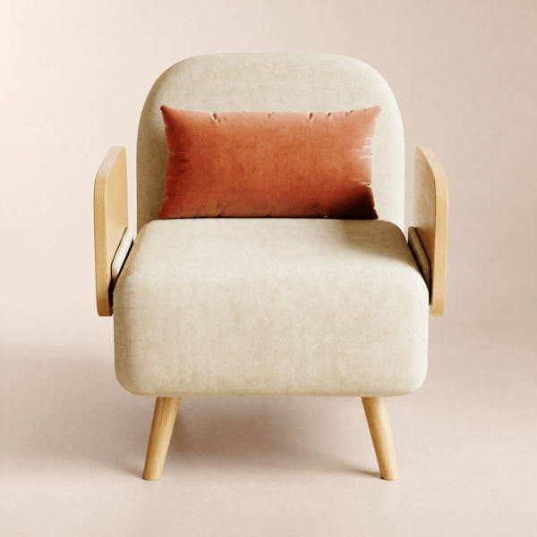 71 cm 1-Seater Cotton & Linen Convertible Sleeper Chair