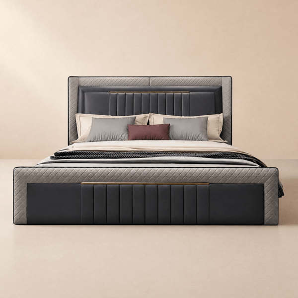 Modern Cal King Wingback Bed