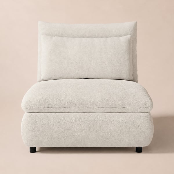 36" Chenille Slipper Accent Chair with Hidden Storage & Removable Backrest