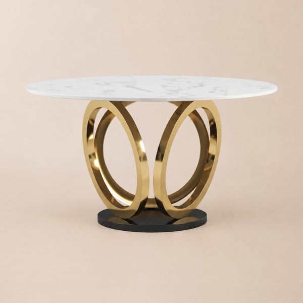 Modern 135 cm Round Sintered Stone Dining Table, Seats 4