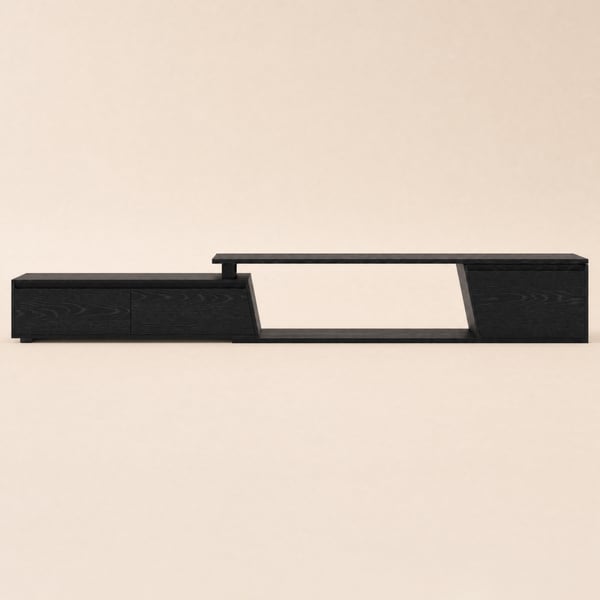 Fero 71"-110" Reversible Extendable TV Stand with 3 Drawers