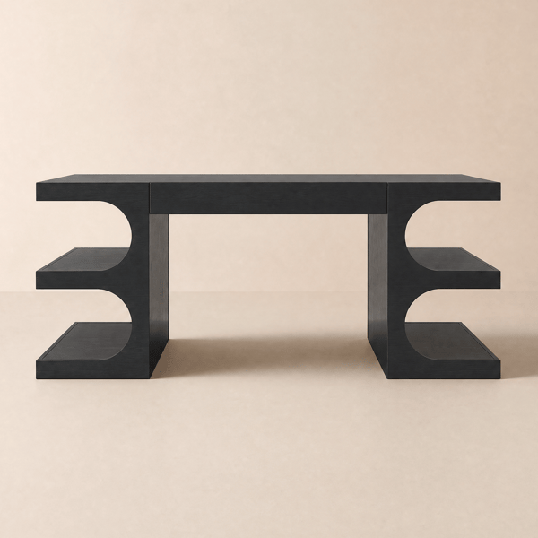 Modern 163 cm Rectangular Black Writing Desk with Storage