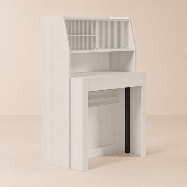 Table à manger extensible 180 cm blanche avec buffet, 4-5 personnes