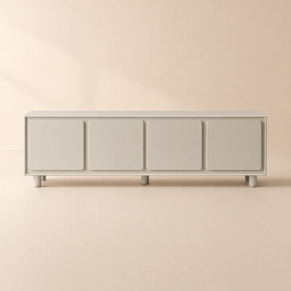 1830 mm moderne witte rechthoekige hoge tv-standaard met opbergruimte voor 1650 tot 1900 mm tv