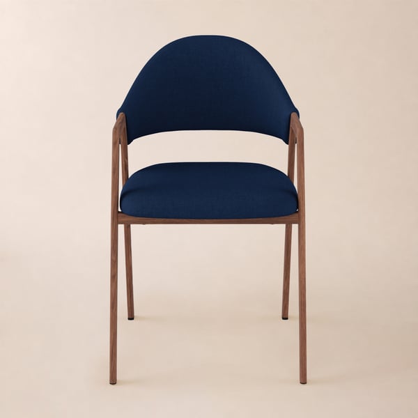 Modern Blue Linen Dining Chair with Upholstered, 2 Pieces
